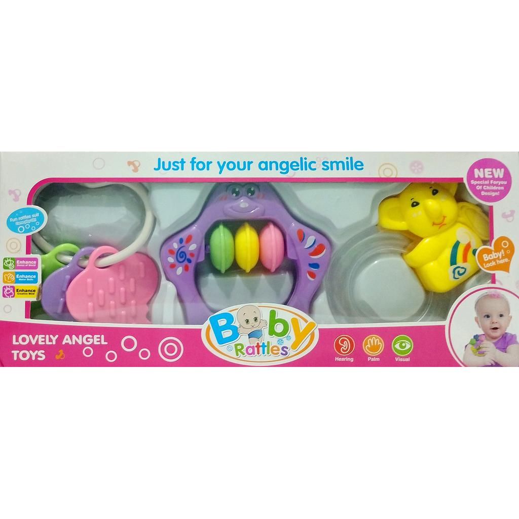 Set de 3 Sonajas BABY RATTLES en Caja